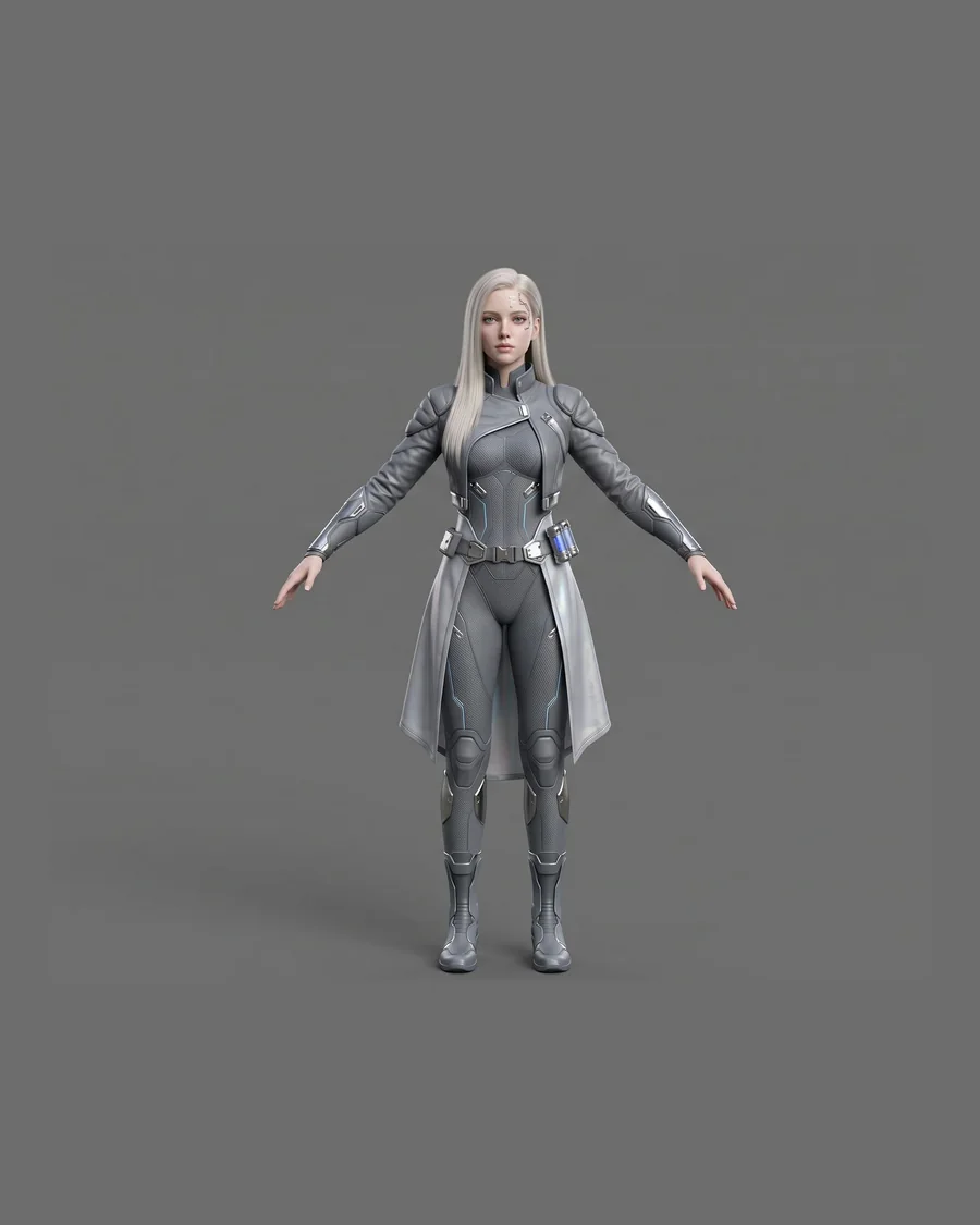 Silver Vanguard Operative — Characters 3D game asset for Unreal Engine 5 & Unity, unrigged