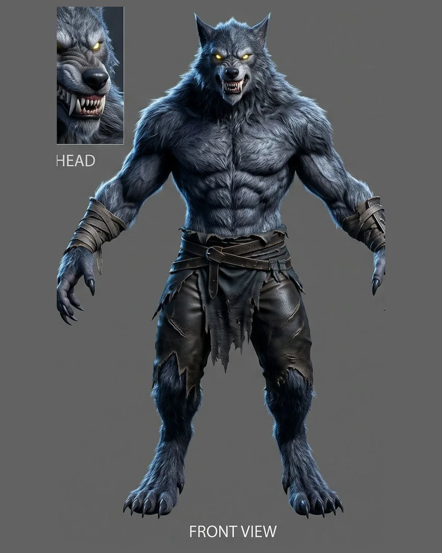 Moonlit Werewolf — Characters 3D game asset for Unreal Engine 5 & Unity, unrigged