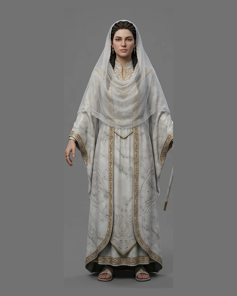 Marble Temple Priestess — Characters 3D game asset for Unreal Engine 5 & Unity, unrigged