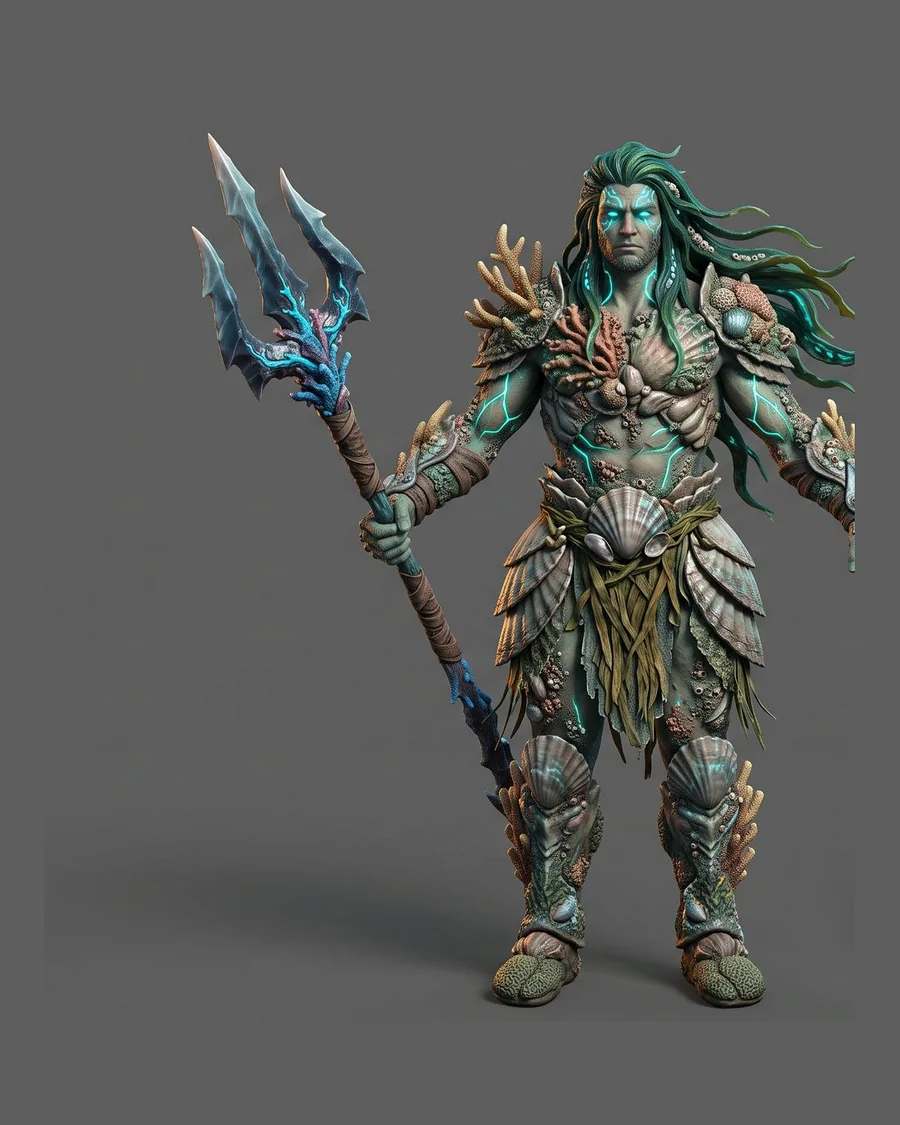 Coral Tide Warden — Characters 3D game asset for Unreal Engine 5 & Unity, unrigged