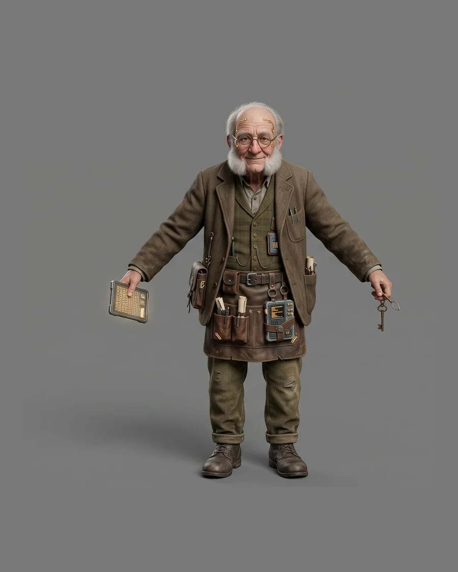 Gadget Peddler Elder — Characters 3D game asset for Unreal Engine 5 & Unity, unrigged