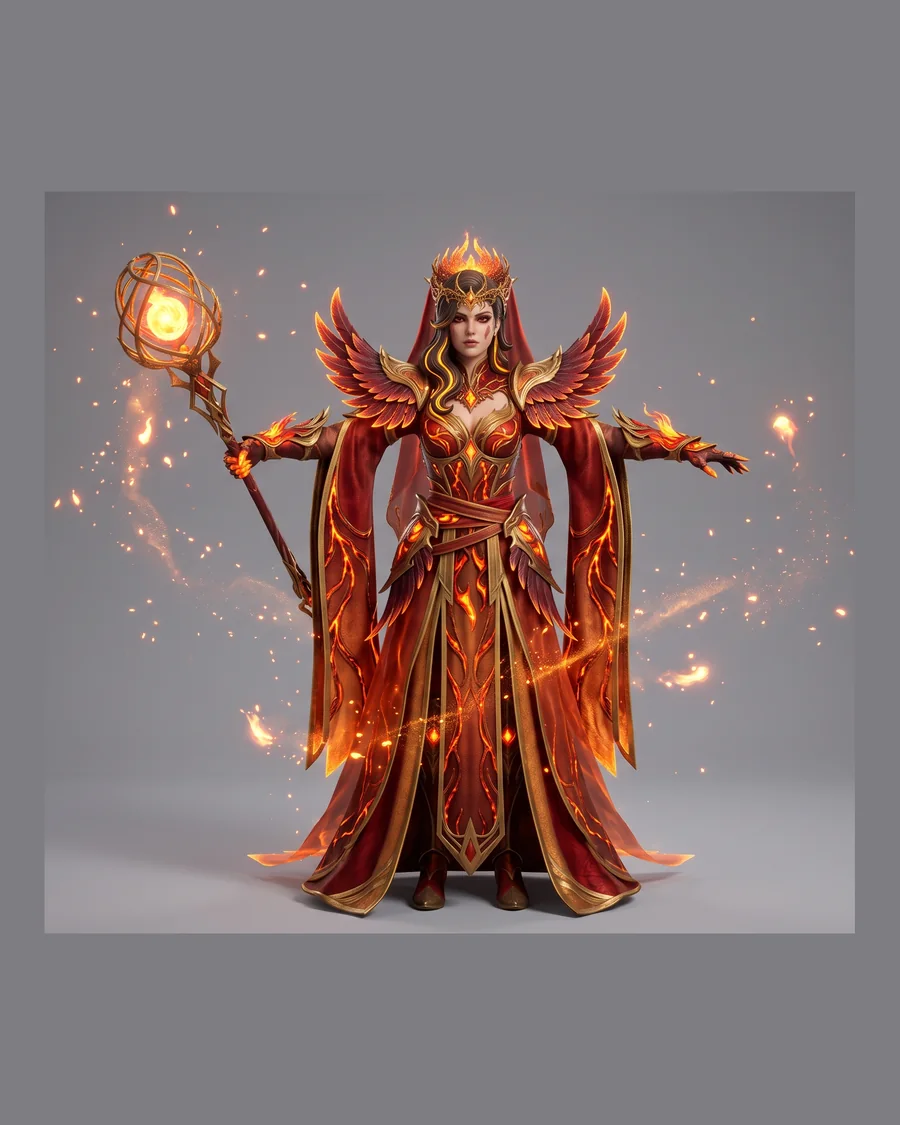 Ember Phoenix Sovereign — Characters 3D game asset for Unreal Engine 5 & Unity, unrigged