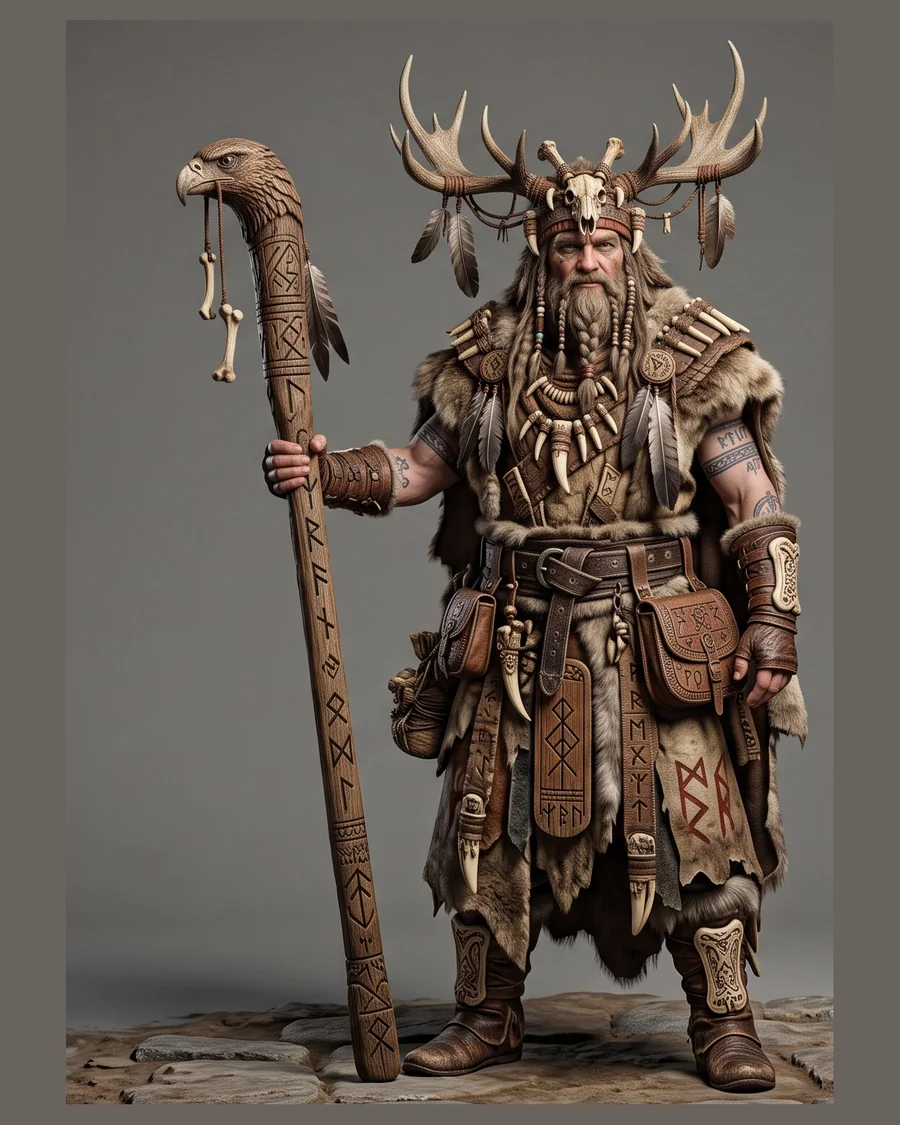 Antlered Rune Shaman — Characters 3D game asset for Unreal Engine 5 & Unity, unrigged