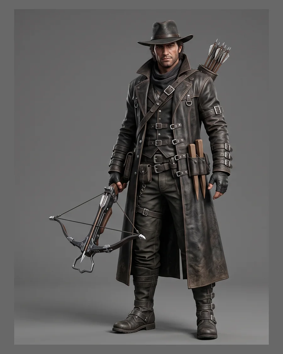 Wasteland Crossbow Hunter — Characters 3D game asset for Unreal Engine 5 & Unity, unrigged