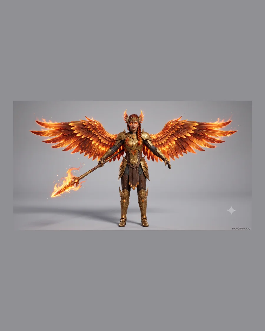 Wingspread Phoenix Warrior — Characters 3D game asset for Unreal Engine 5 & Unity, unrigged