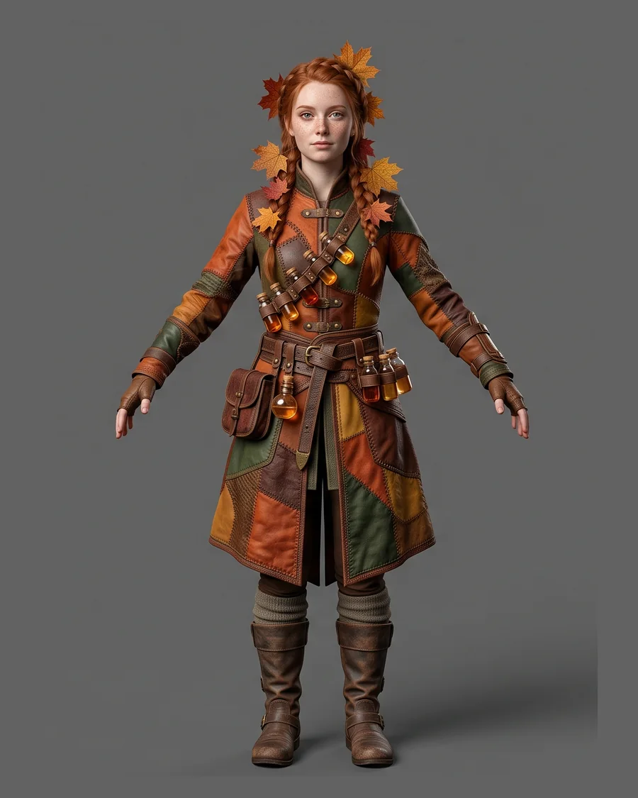 Autumn Alchemist Ranger — Characters 3D game asset for Unreal Engine 5 & Unity, unrigged