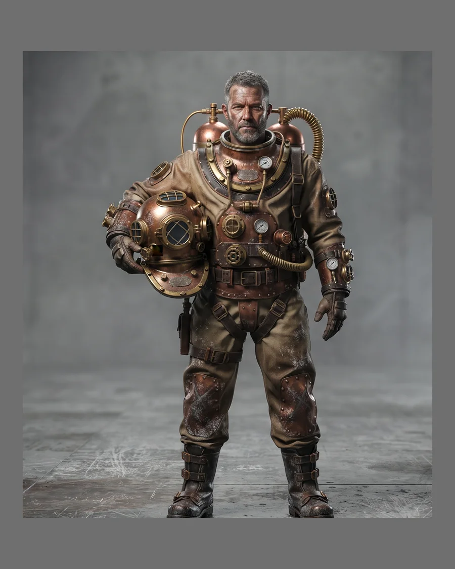 Steampunk Deep Diver — Characters 3D game asset for Unreal Engine 5 & Unity, unrigged