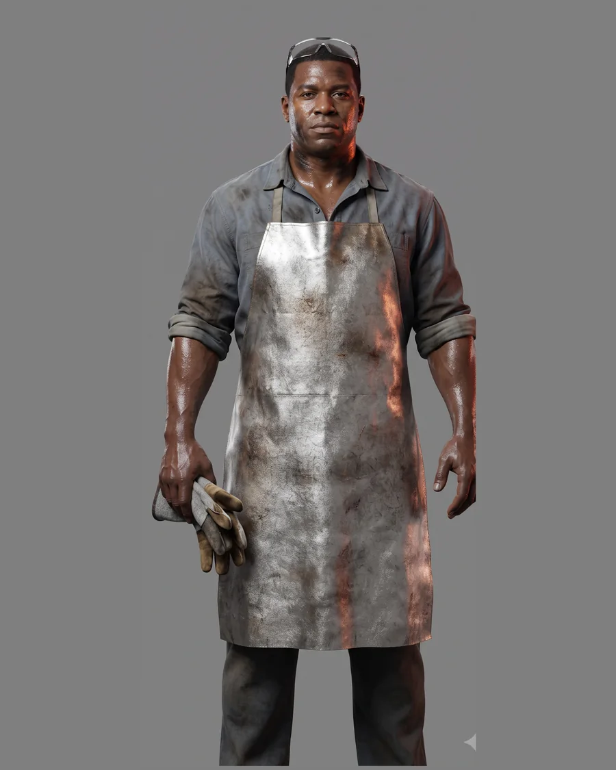 Silver Apron Craftsman — Characters 3D game asset for Unreal Engine 5 & Unity, unrigged