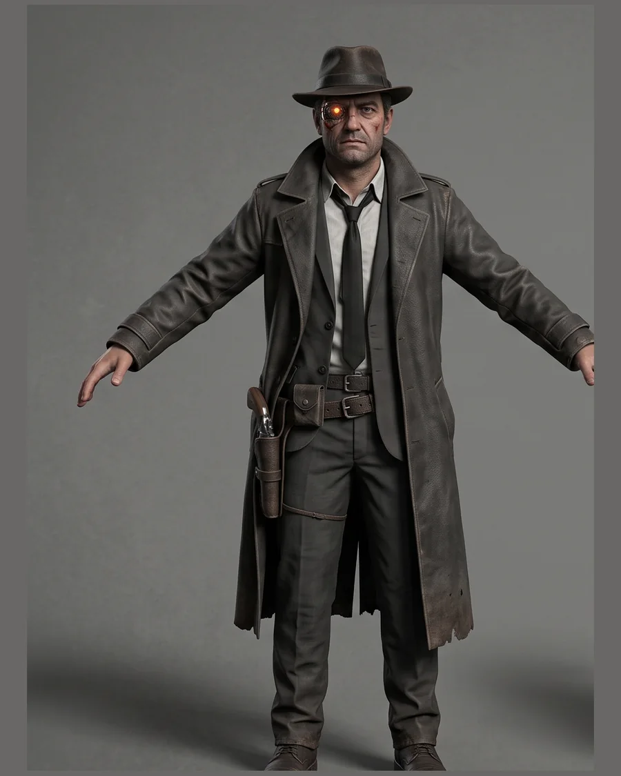 Vintage Gumshoe Detective — Characters 3D game asset for Unreal Engine 5 & Unity, unrigged