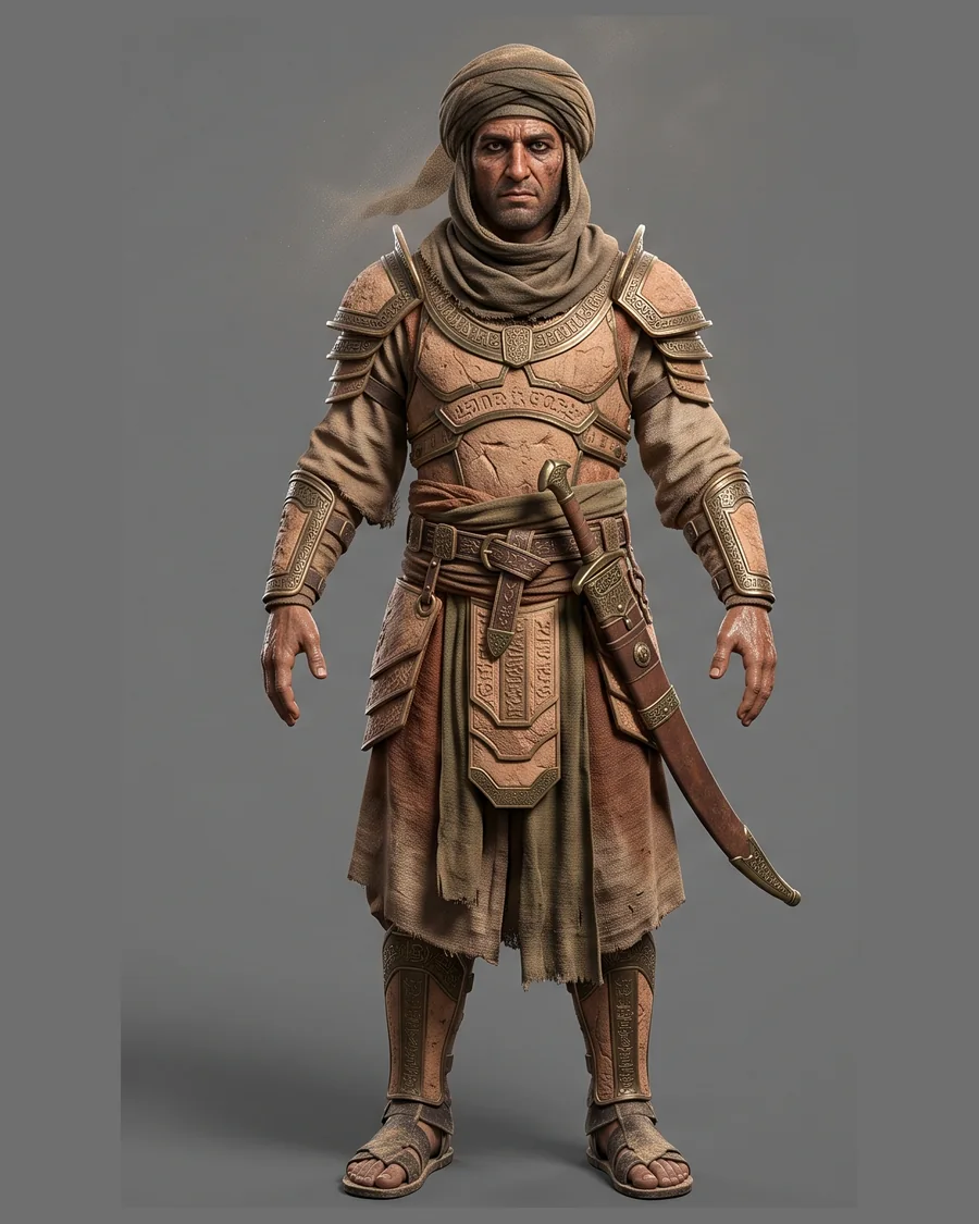 Desert Sand Warrior — Characters 3D game asset for Unreal Engine 5 & Unity, unrigged