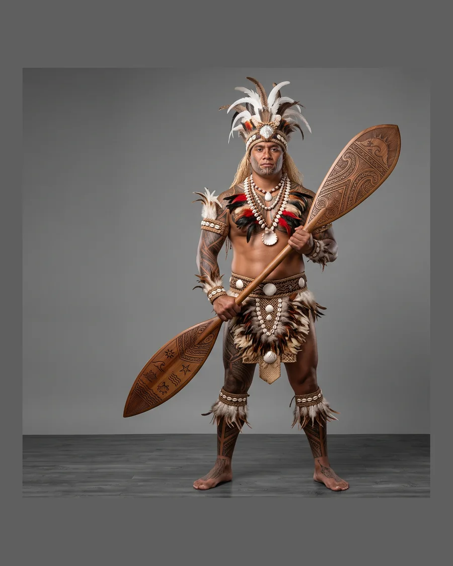 Maori Warrior Paddler — Characters 3D game asset for Unreal Engine 5 & Unity, unrigged