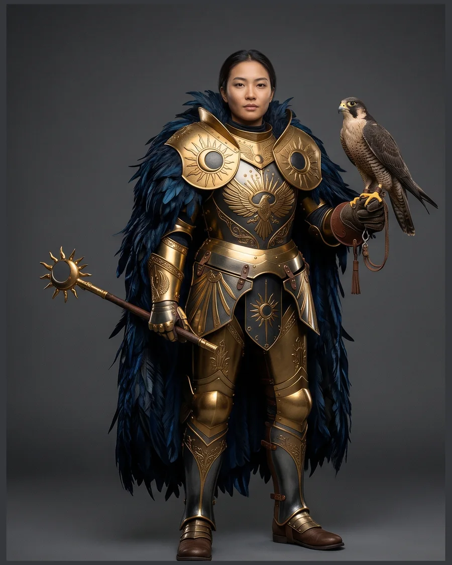 Golden Falconer Knight — Characters 3D game asset for Unreal Engine 5 & Unity, unrigged
