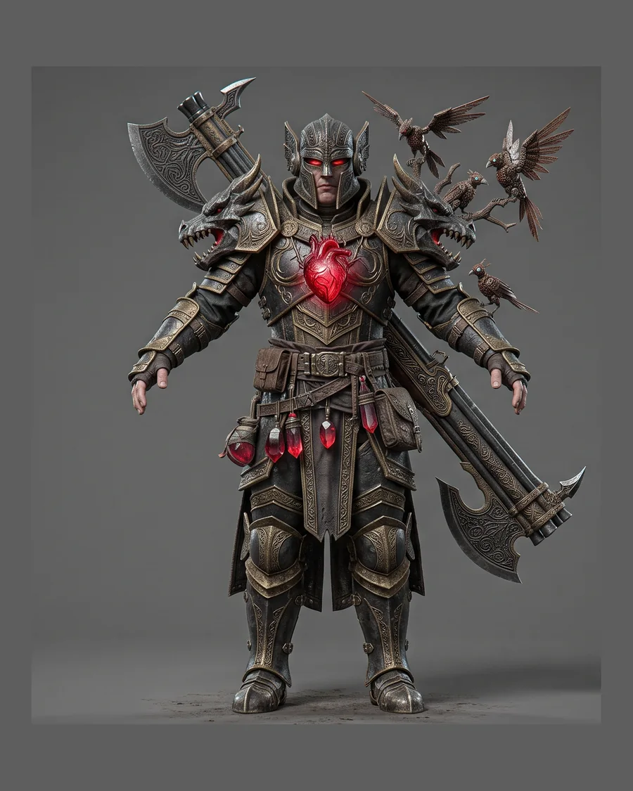 Bloodheart Axe Warlord — Characters 3D game asset for Unreal Engine 5 & Unity, unrigged