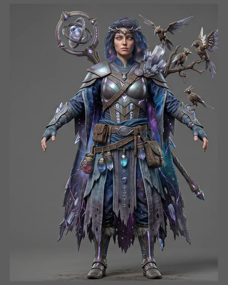 Galaxy Crystal Enchantress — Characters 3D game asset for Unreal Engine 5 & Unity, unrigged