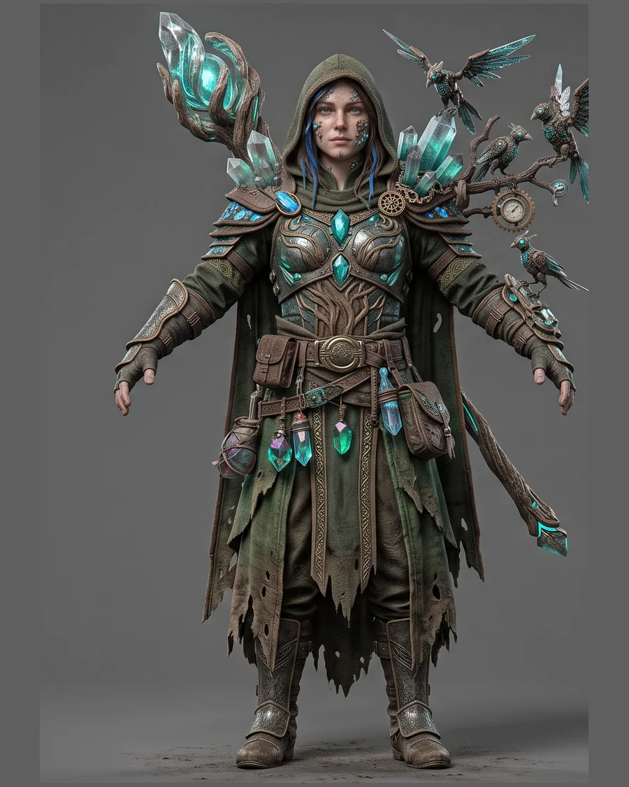 Verdant Crystal Warden — Characters 3D game asset for Unreal Engine 5 & Unity, unrigged