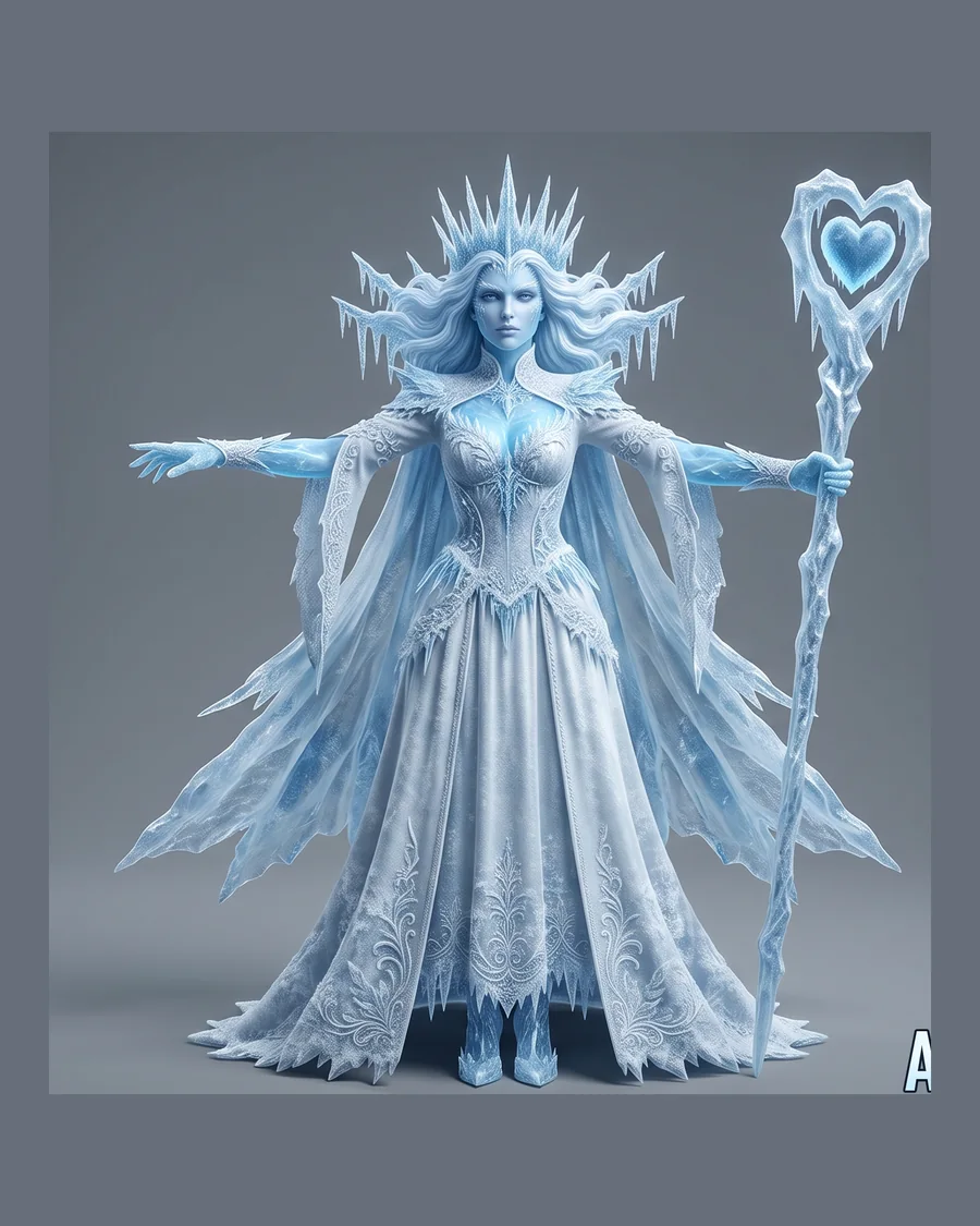 Arctic Ice Witch — Characters 3D game asset for Unreal Engine 5 & Unity, unrigged