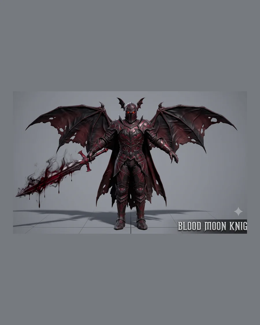Blood Moon Knight — Characters 3D game asset for Unreal Engine 5 & Unity, unrigged