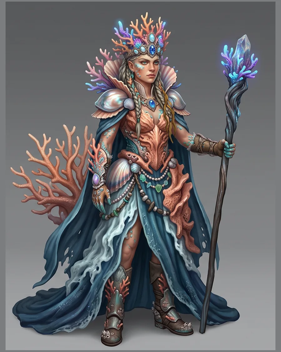 Coral Reef Priestess — Characters 3D game asset for Unreal Engine 5 & Unity, unrigged