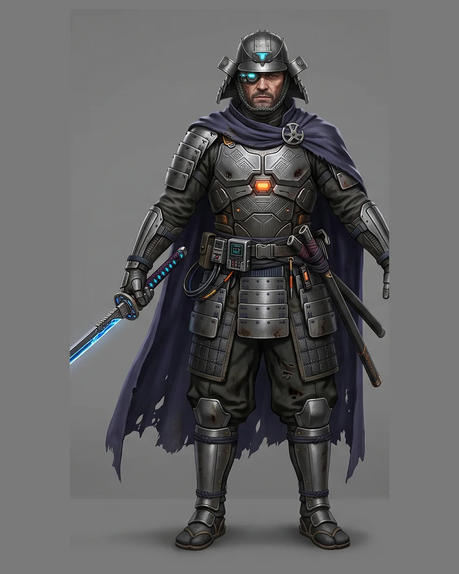 Cyber Samurai Warlord — Characters 3D game asset for Unreal Engine 5 & Unity, unrigged