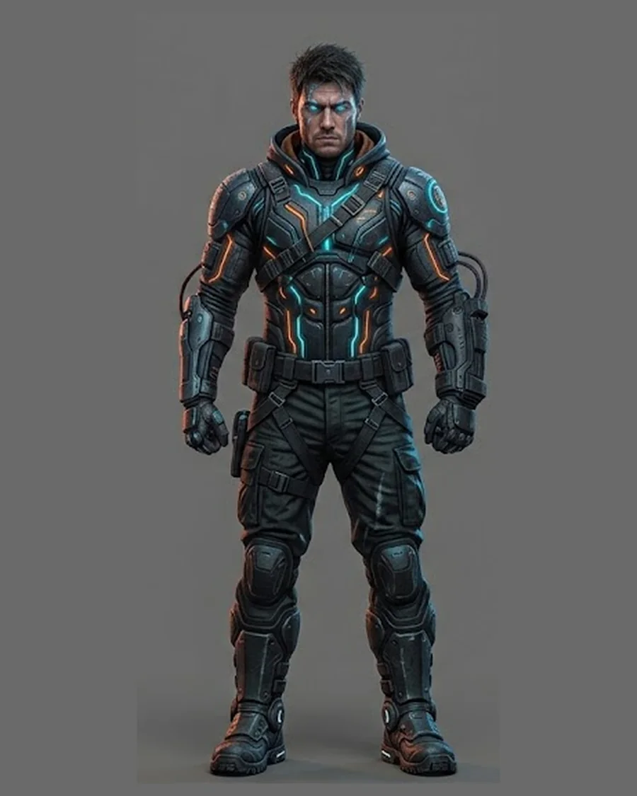 Neon Circuit Trooper — Characters 3D game asset for Unreal Engine 5 & Unity, unrigged
