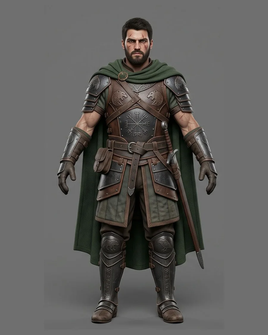 Emerald Cloak Swordsman — Characters 3D game asset for Unreal Engine 5 & Unity, unrigged