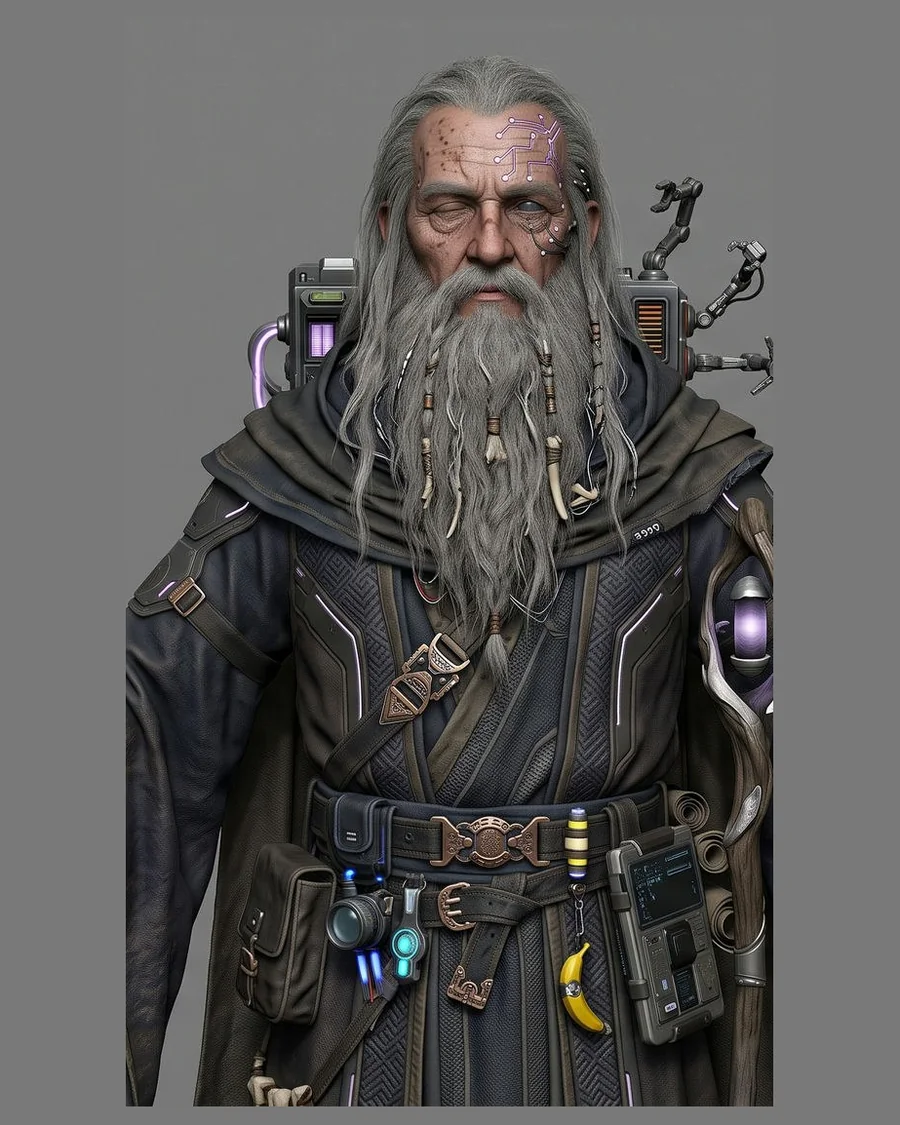 Cybernetic Elder Sage — Characters 3D game asset for Unreal Engine 5 & Unity, unrigged