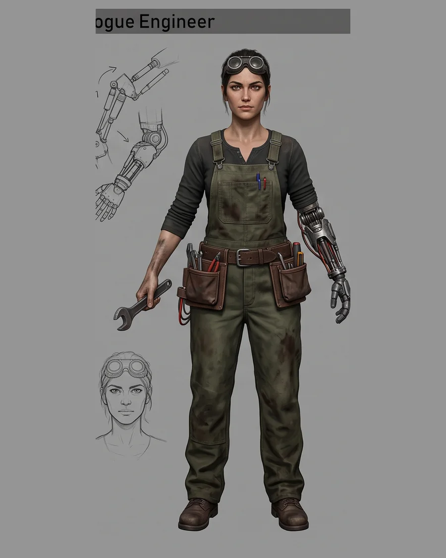 Rogue Engineer — Characters 3D game asset for Unreal Engine 5 & Unity, unrigged