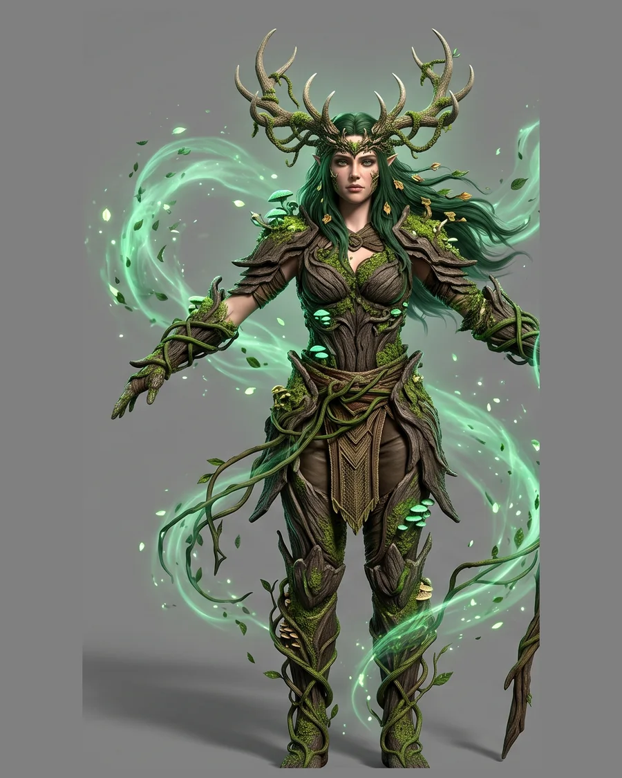 Forest Druidess — Characters 3D game asset for Unreal Engine 5 & Unity, unrigged