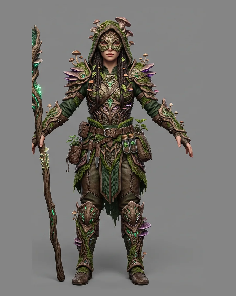 Fungal Grove Witch — Characters 3D game asset for Unreal Engine 5 & Unity, unrigged