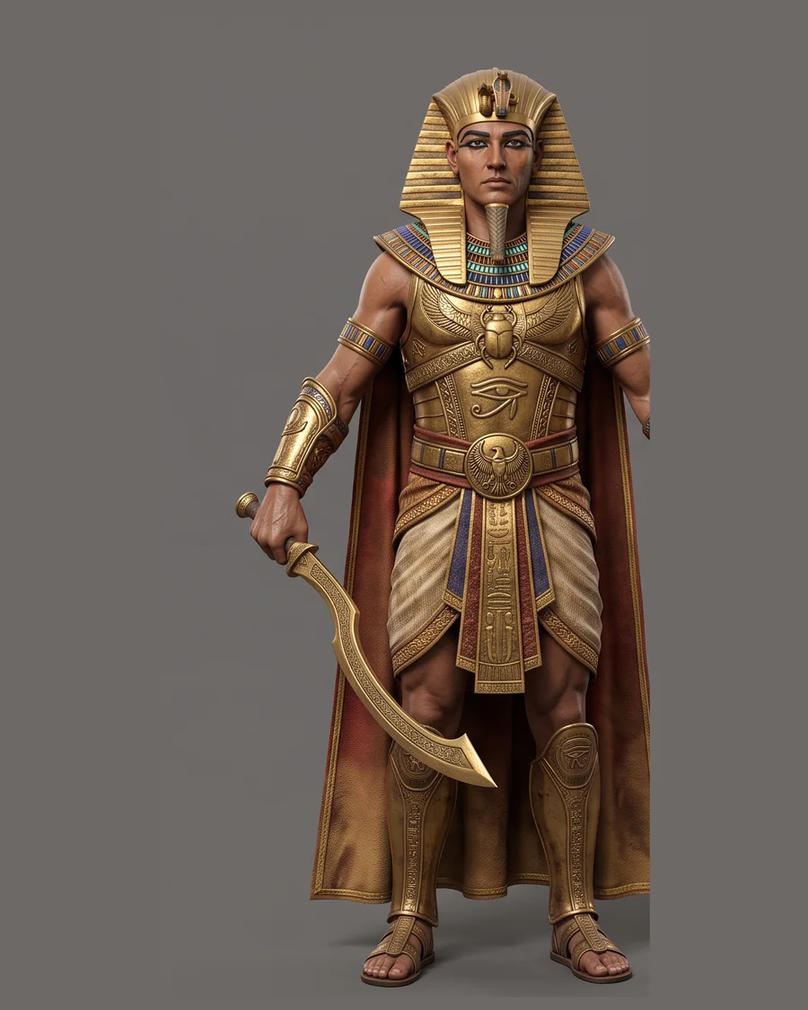 Golden Pharaoh Warrior — Characters 3D game asset for Unreal Engine 5 & Unity, unrigged