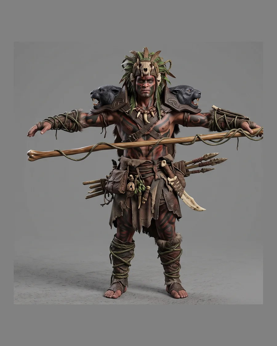 Jungle Beastmaster — Characters 3D game asset for Unreal Engine 5 & Unity, unrigged