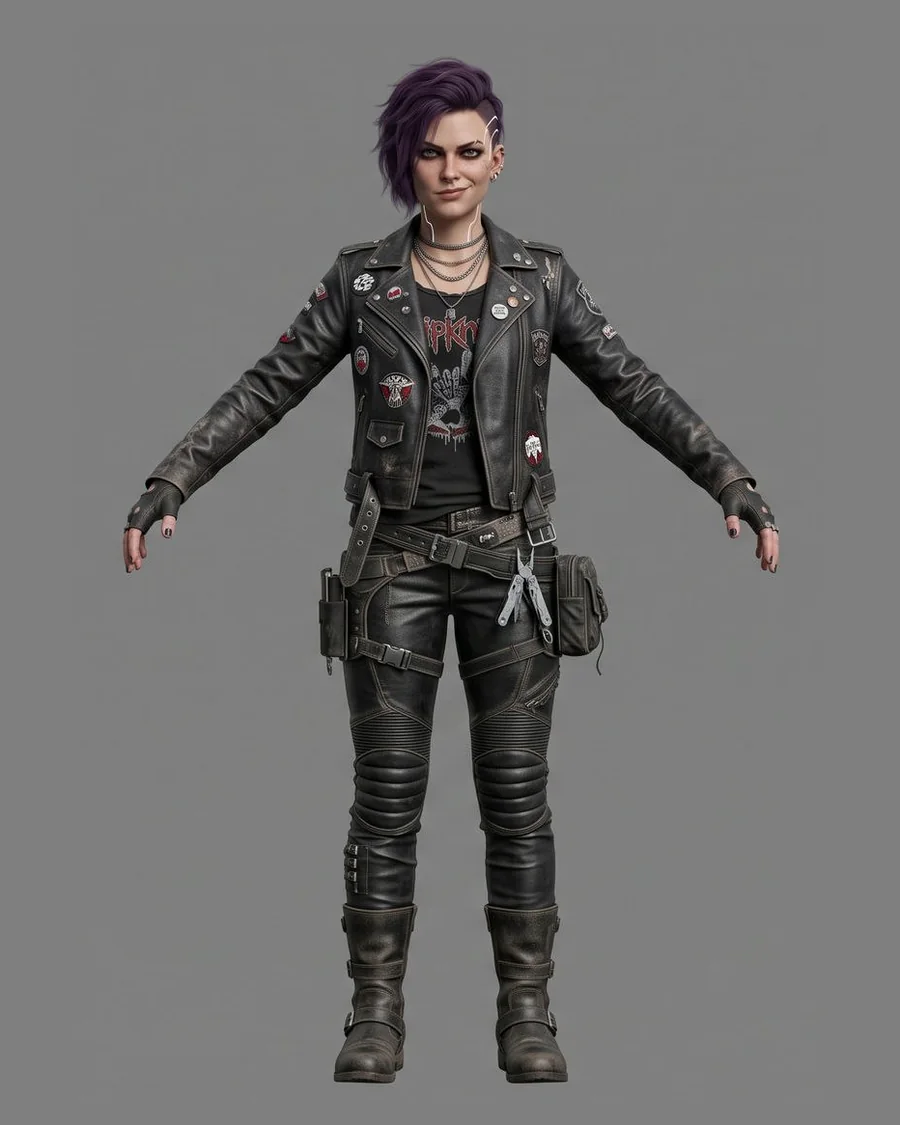 Purple-Haired Punk — Characters 3D game asset for Unreal Engine 5 & Unity, unrigged