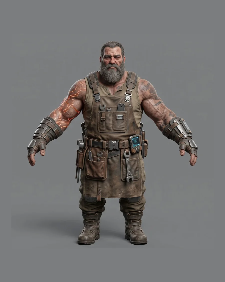Augmented Ironworker — Characters 3D game asset for Unreal Engine 5 & Unity, unrigged
