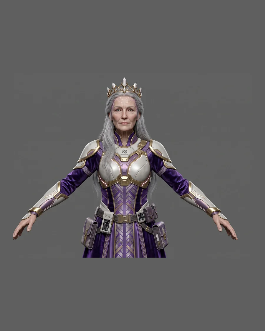Regal Elder Sorceress — Characters 3D game asset for Unreal Engine 5 & Unity, unrigged
