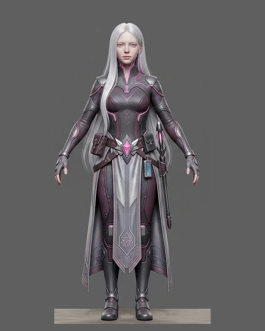 Silver Priestess — Characters 3D game asset for Unreal Engine 5 & Unity, unrigged