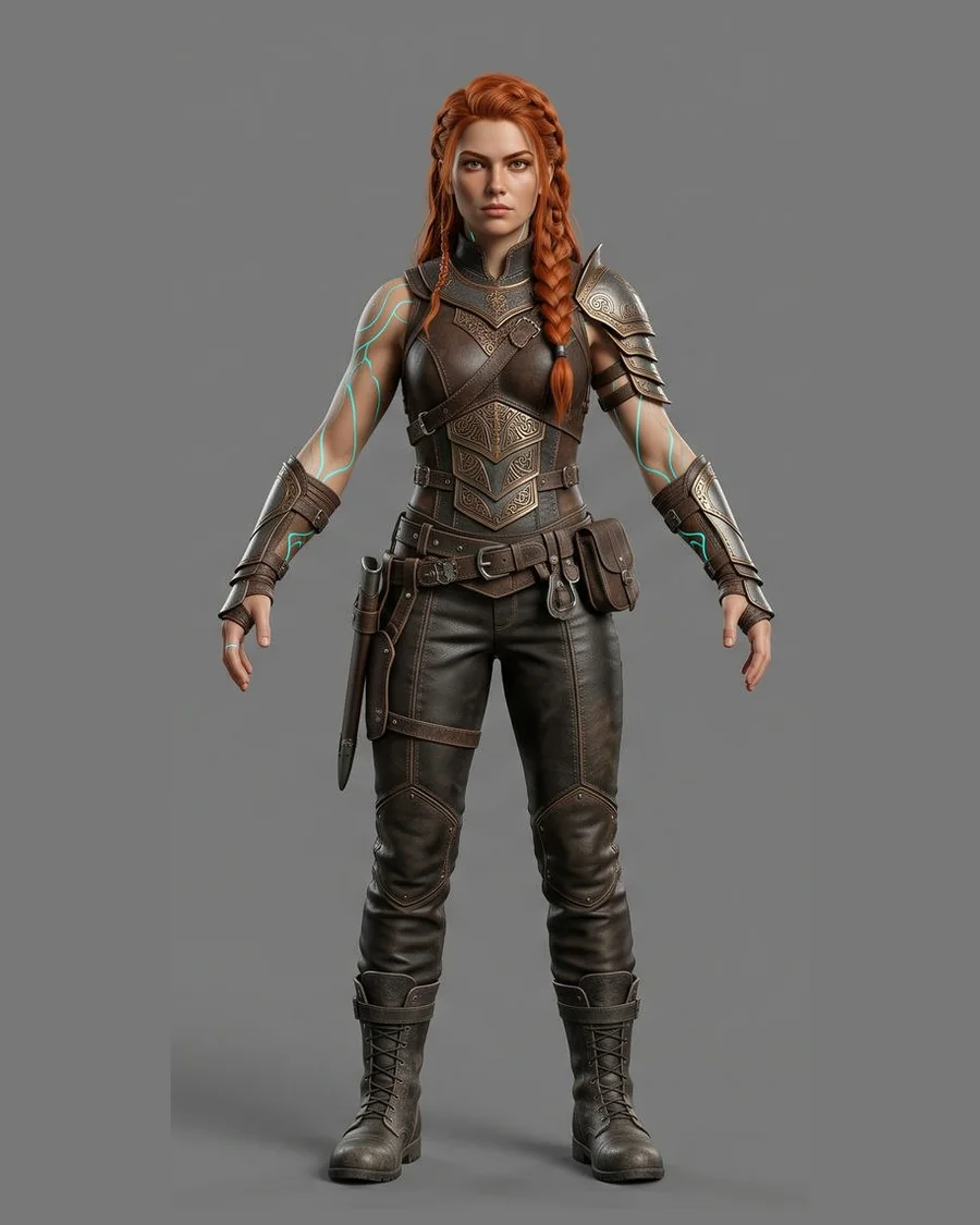 Copper-Braid Vanguard — Characters 3D game asset for Unreal Engine 5 & Unity, unrigged