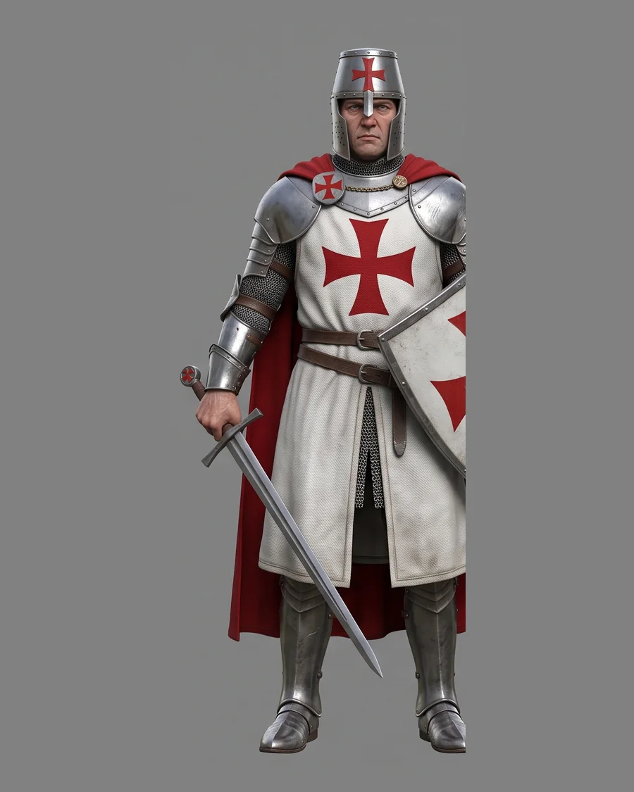Templar Crusader Knight — Characters 3D game asset for Unreal Engine 5 & Unity, unrigged