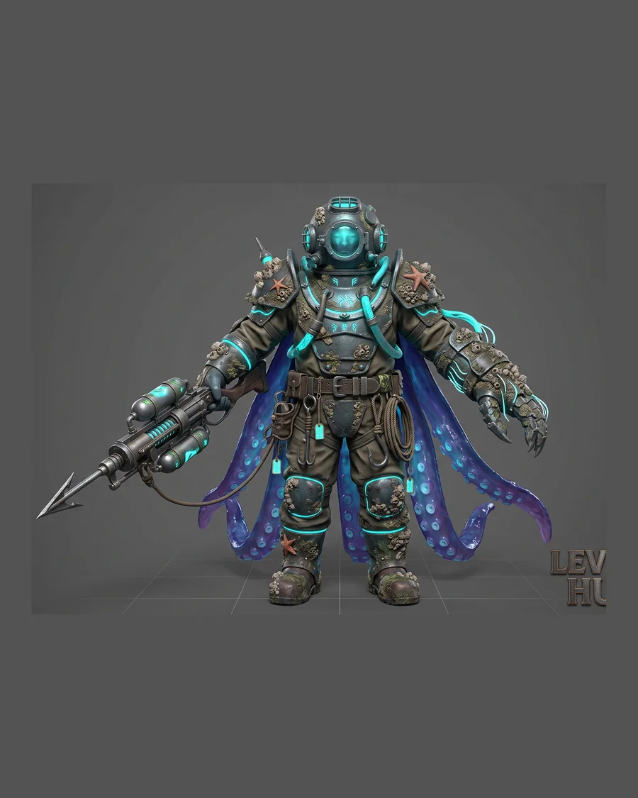 Leviathan Hunter — Characters 3D game asset for Unreal Engine 5 & Unity, unrigged