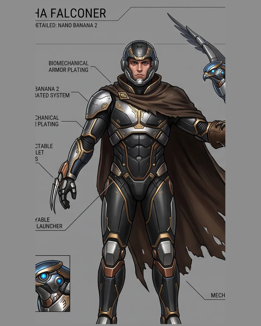 Mecha Falconer — Characters 3D game asset for Unreal Engine 5 & Unity, unrigged