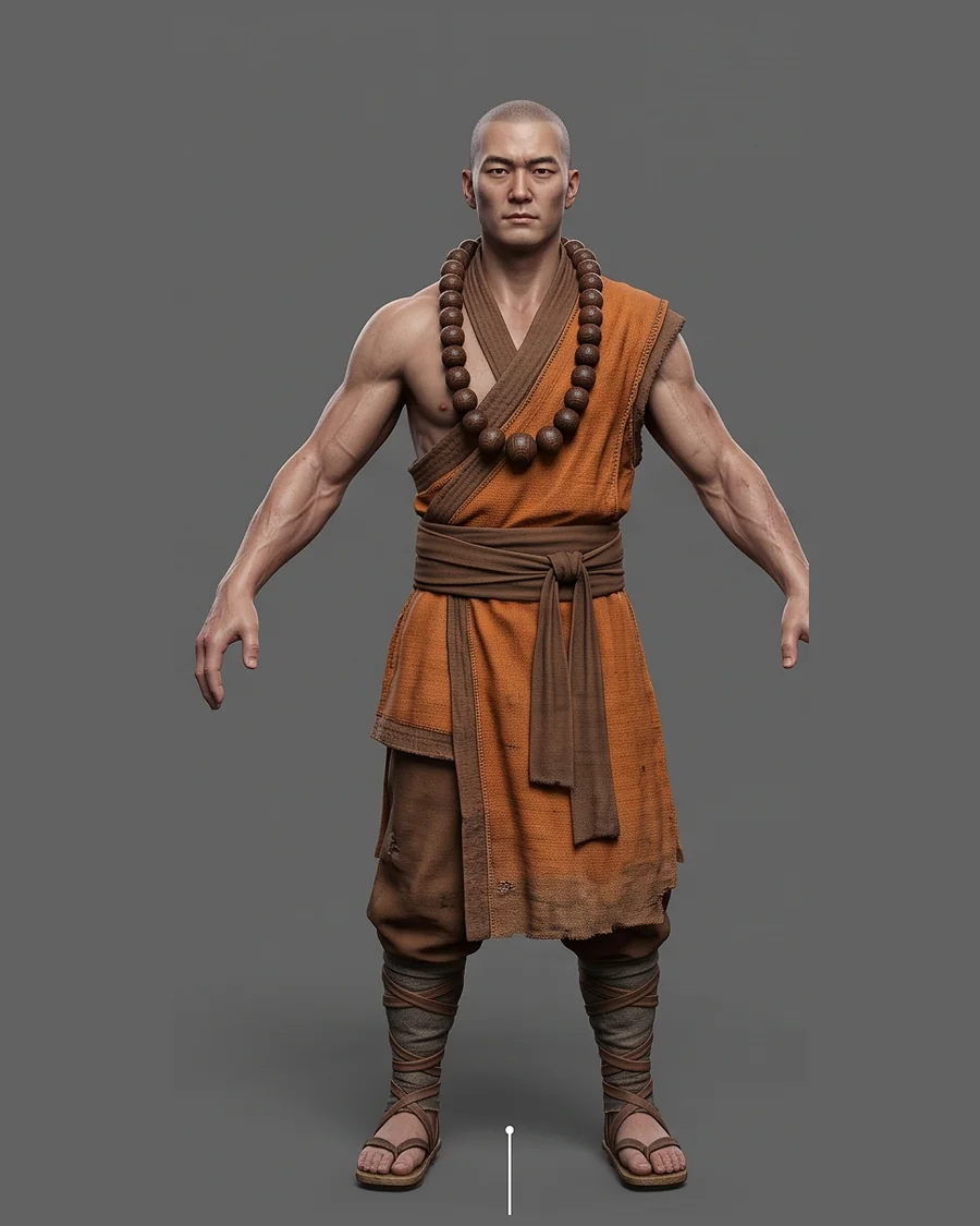 Shaolin Temple Monk — Characters 3D game asset for Unreal Engine 5 & Unity, unrigged
