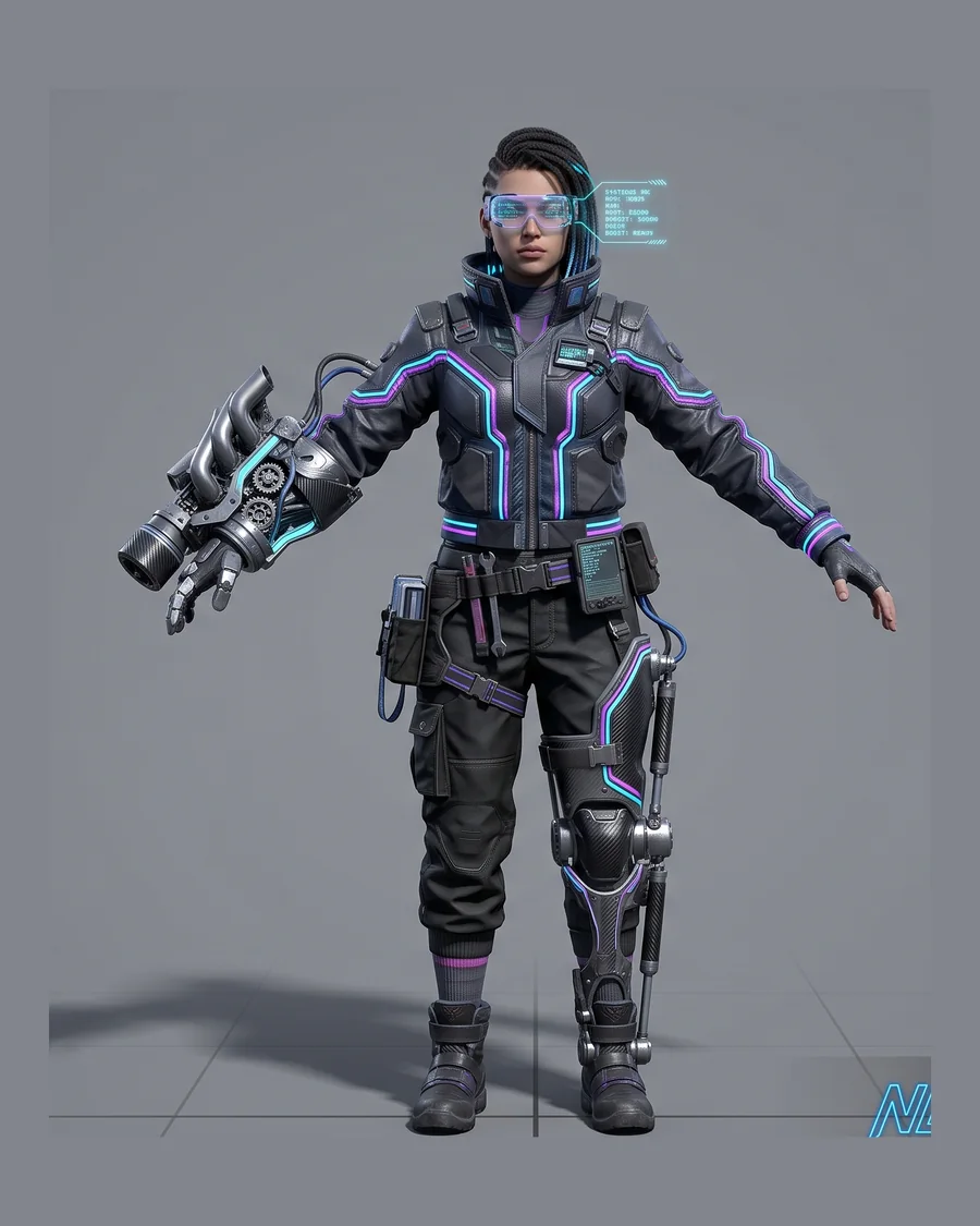 Neon Street Racer — Characters 3D game asset for Unreal Engine 5 & Unity, unrigged