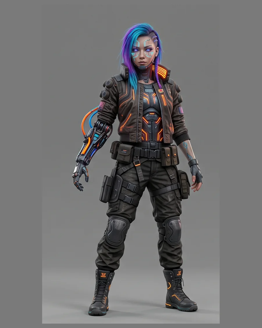 Cybernetic Arm Mercenary — Characters 3D game asset for Unreal Engine 5 & Unity, unrigged