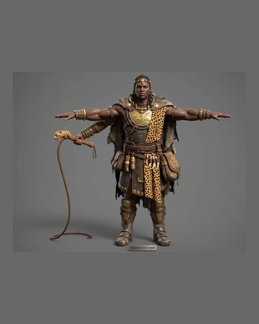 Savanna Beast Tamer — Characters 3D game asset for Unreal Engine 5 & Unity, unrigged