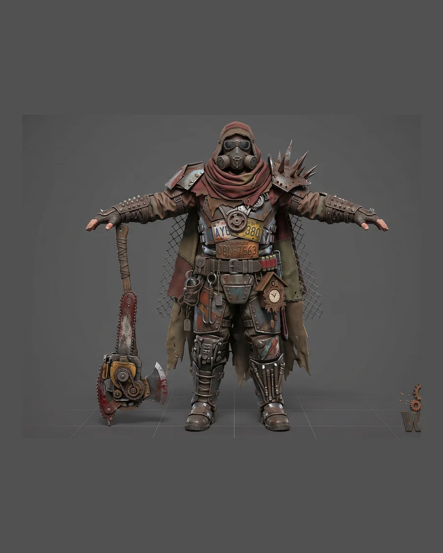 Scrap Warlord — Characters 3D game asset for Unreal Engine 5 & Unity, unrigged