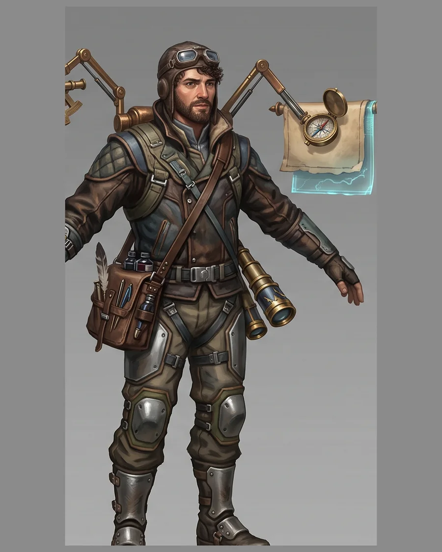 Steampunk Cartographer — Characters 3D game asset for Unreal Engine 5 & Unity, unrigged