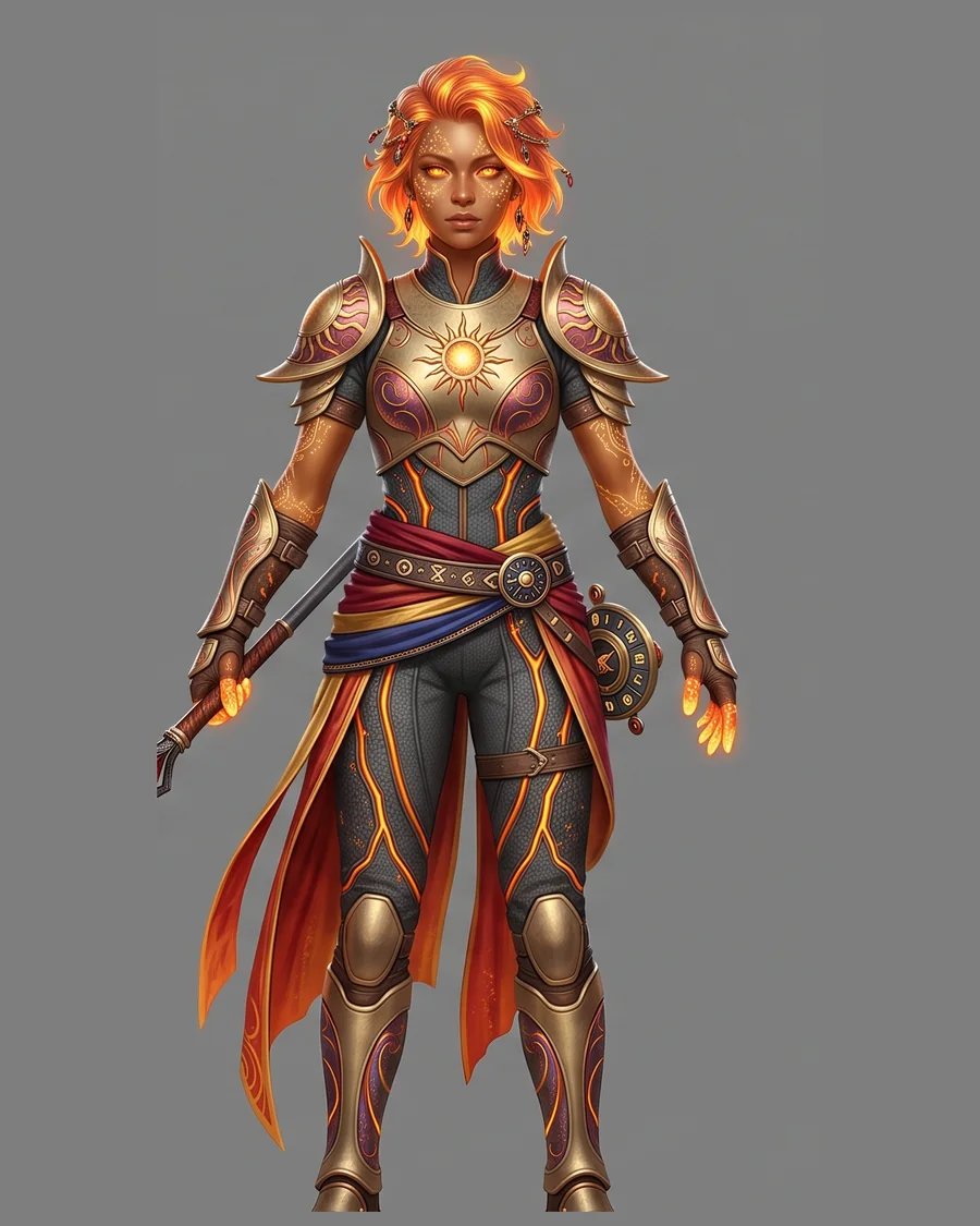Solar Flame Guardian — Characters 3D game asset for Unreal Engine 5 & Unity, unrigged