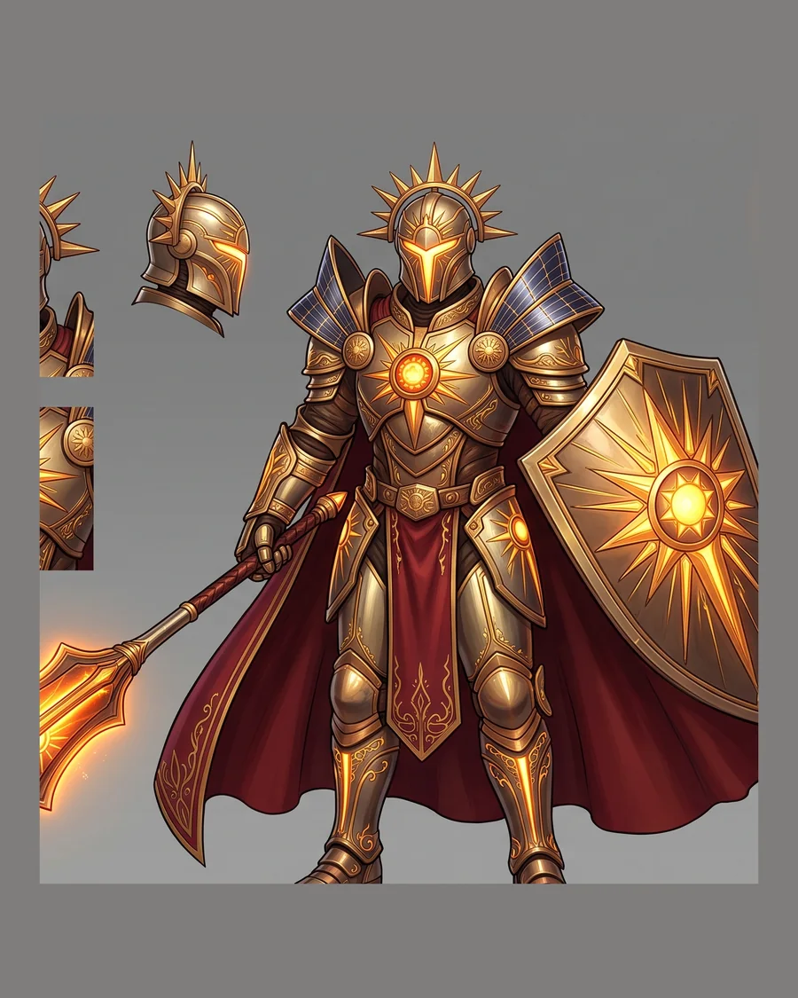 Radiant Sun Paladin — Characters 3D game asset for Unreal Engine 5 & Unity, unrigged