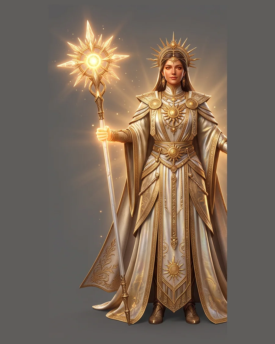 Golden Sun Priestess — Characters 3D game asset for Unreal Engine 5 & Unity, unrigged