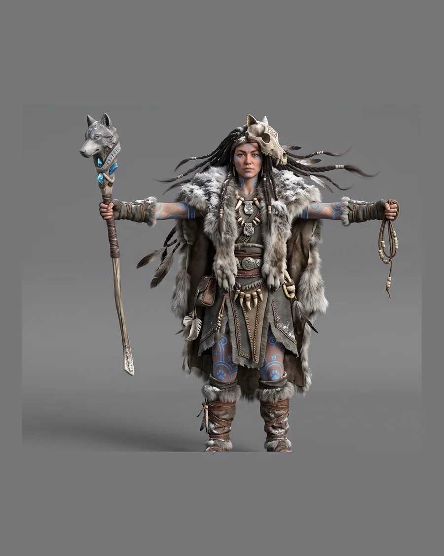Tundra Wolf Shaman — Characters 3D game asset for Unreal Engine 5 & Unity, unrigged