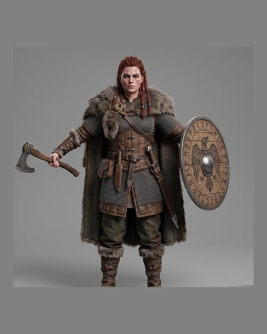 Viking Shieldmaiden — Characters 3D game asset for Unreal Engine 5 & Unity, unrigged